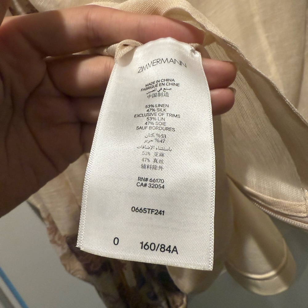 Zimmermann Silk Linen Illustration Bodice Blouse Size 0 - Picture 4 of 8